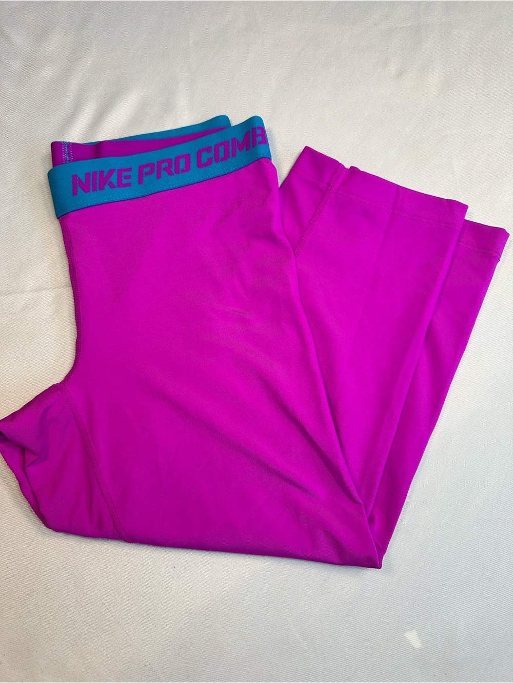 Nike Pro Combat Dri-FIT Cropped Compression Leggings Purple/Blue Women M